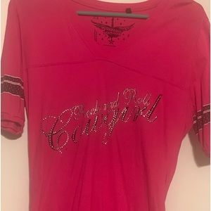 Cute Hot pink top with rinestones.